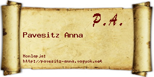 Pavesitz Anna névjegykártya